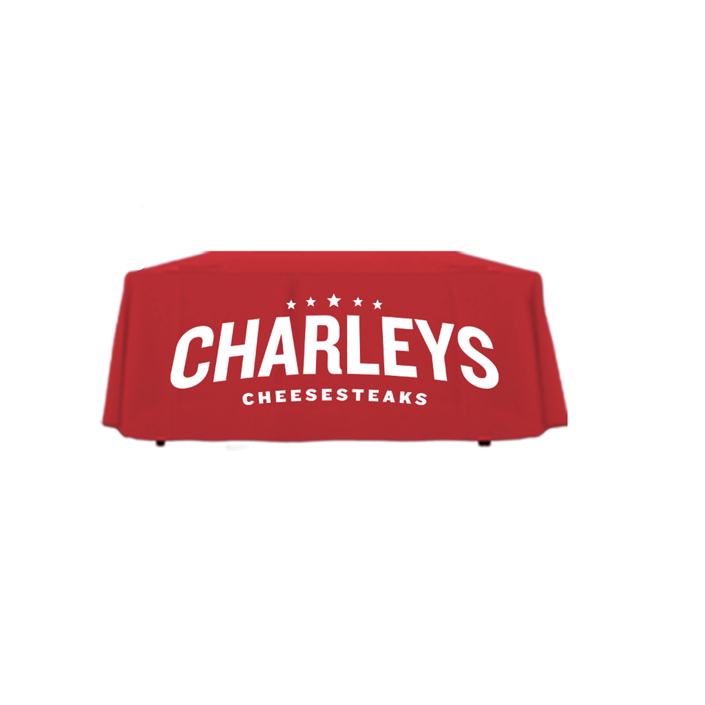8' Charleys Philly Steaks red Logo Tablecloth