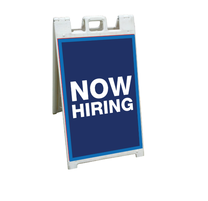 24" x 36" FullSpeed Blue Now Hiring Coroplast A-frame Insert Only