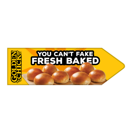 55" X 17" Golden Chick Fresh Baked Arrow Spinner Sign