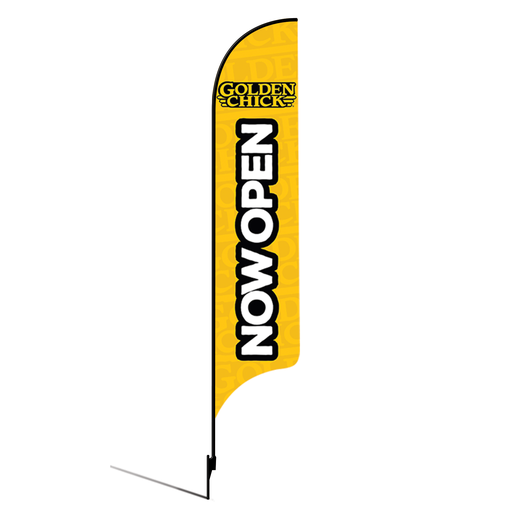 [None] 15' Golden Chick Yellow Now Open AdverSail Flag Kit