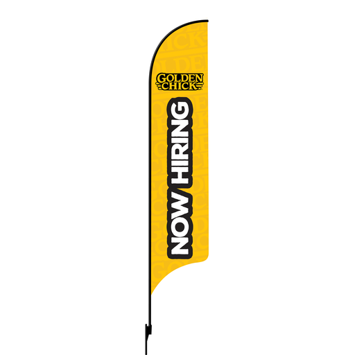[None] 15' Golden Chick Yellow Now Hiring AdverSail Flag Kit